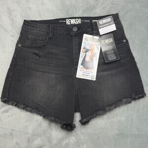 NWT Rewash Vintage Babe Super High Rise Black Cutoff Denim Shorts | Size 5